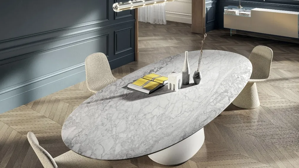 Tavolo Chapeau 2887M in marmo di Lago
