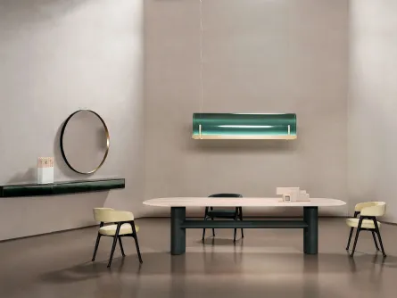 Tavolo Ellipse in marmo travertino di Baxter