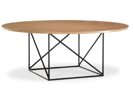 Tavolo ovale LC15 Table de Conférence in legno di rovere massello con base in acciaio di Cassina