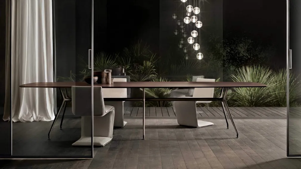 Tavolo Manta con top in Rovere di Rimadesio