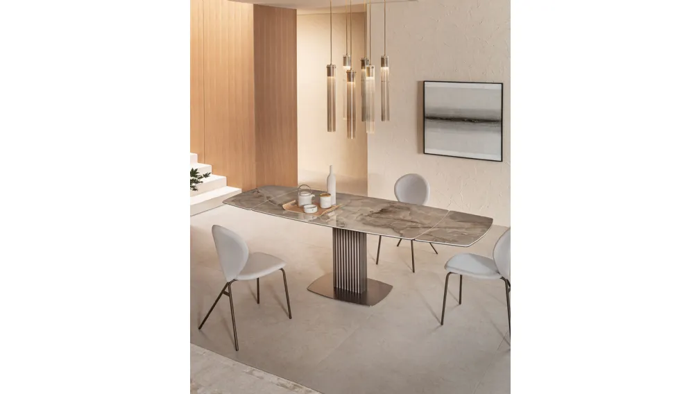 Tavolo allungabile di design Onda di Riflessi