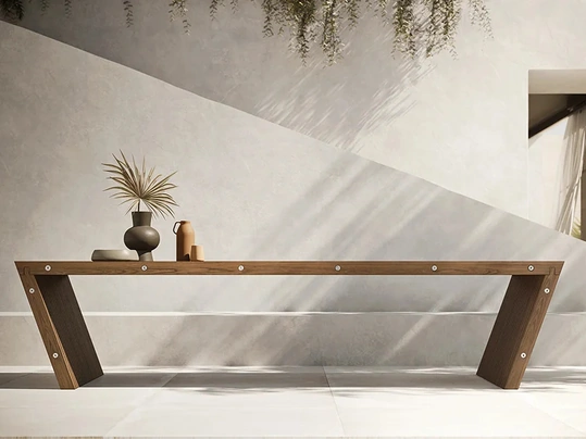 Tavolo Project 08 in listelli di frassino massello di Modulnova