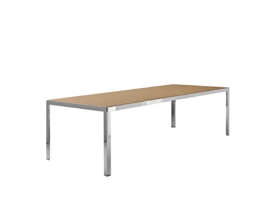 Tavolo The Table con struttura in acciaio e piano in legno impiallacciato di B&B Italia