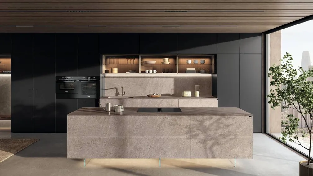 Cucina Design con isola 36e8 Cut Project 2825 di Lago