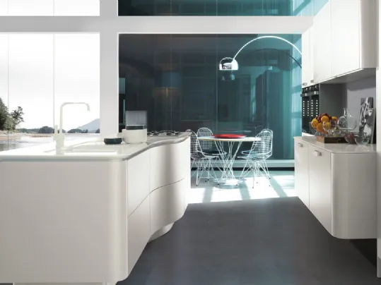 Cucina Design Isola Esse in laccato opaco di Miton