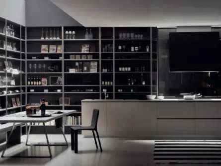 Cucina Design con isola MH6 in resina Grigio di Modulnova