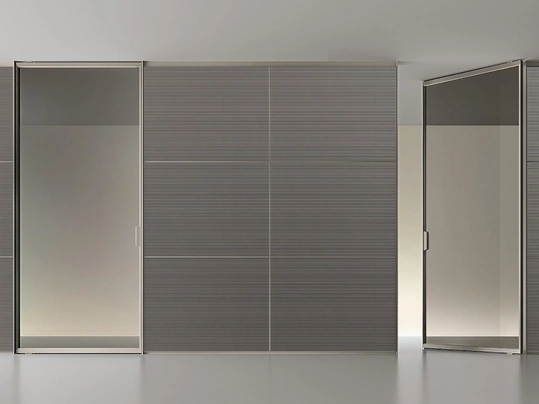 Porta per interni Air Pure Platino e Vetro di Rimadesio