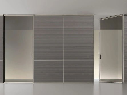 Porta per interni Air Pure Platino e Vetro di Rimadesio