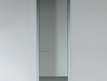 Porta per interni Link+ in vetro grigio cenere con telaio in alluminio di Rimadesio
