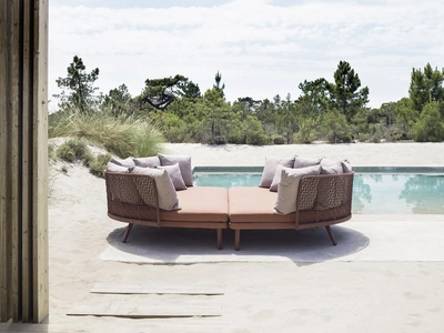 Divano Emma Daybed Compact in fibra intrecciata di Varaschin