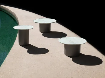 Tavolini in marmo Button Tables Outdoor di B&B Italia
