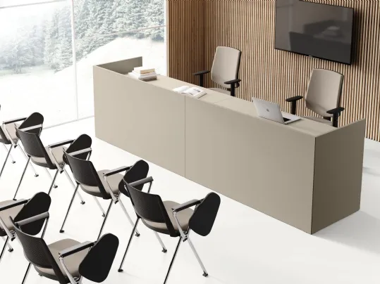 Bancone Reception Point finitura Stone Grey di Las Mobili
