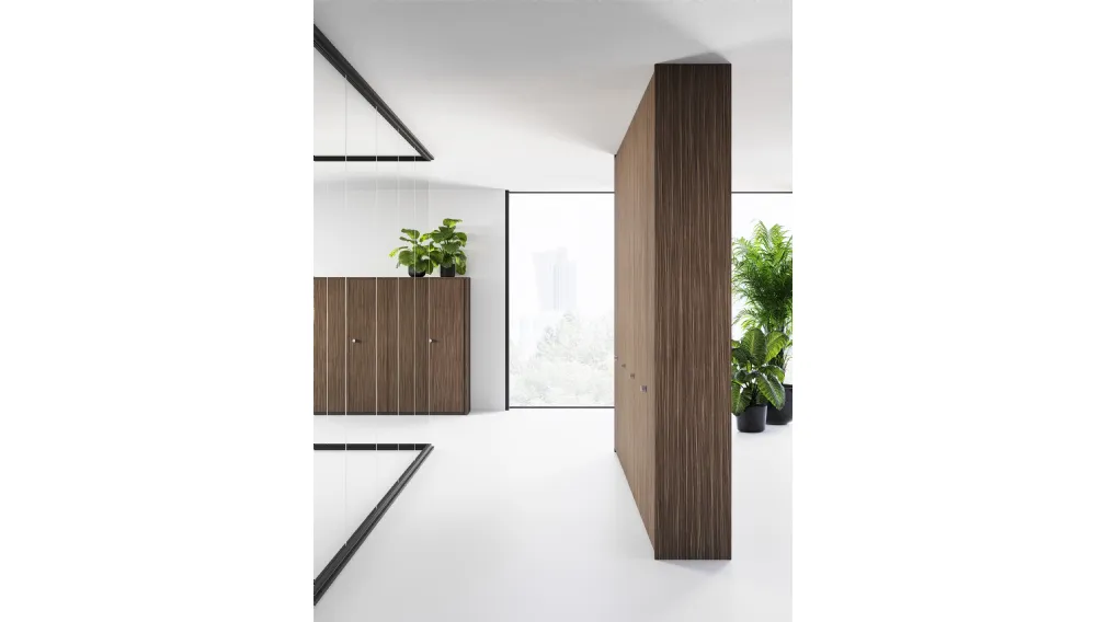 Pareti divisorie per Ufficio Box finitura effetto legno di Las Mobili
