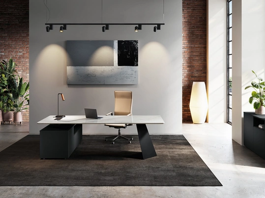 Scrivania direzionale Monolith in vetro di Las Mobili