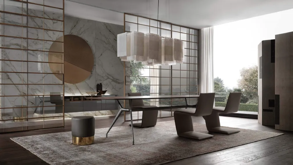 Parete divisoria Soho in legno e vetro di Rimadesio